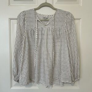 A New Day Black and White Polka Dot Blouse